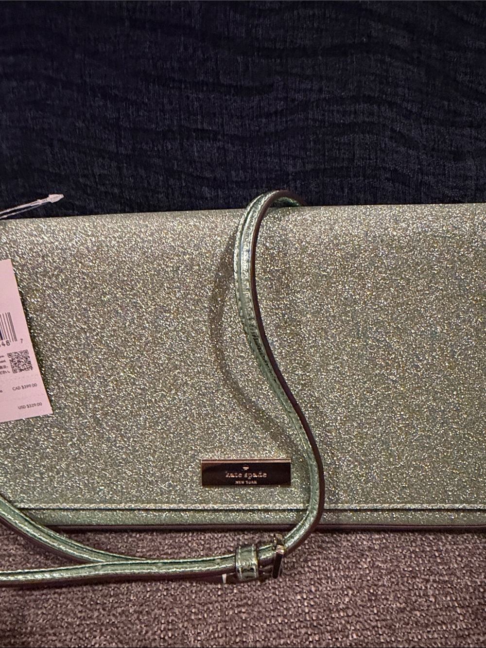kate spade seawater glitter convertible clutch crossbody with gold hardware NWT - Picture 3 of 6